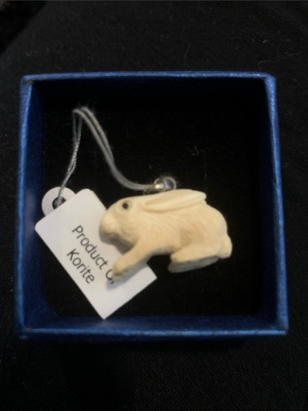 Vintage Korite Mammoth Carved Bunny🐰Pendant Sterling Silver